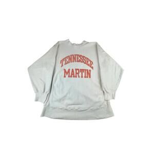 Vintage 90s Champion Reverse Weave Tennessee Martin White Crew Sweatshirt Sz XL